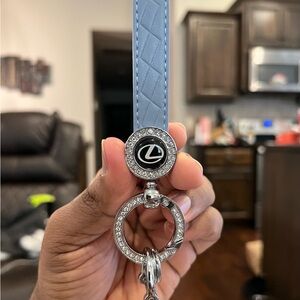 Blue Keychain with Silver Accents